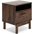 One Drawer Night Stand Calverson Mocha