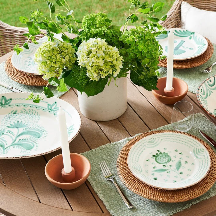 Casa Nuno Green Serving Pieces - Rattan Chargers -- Dear Keaton