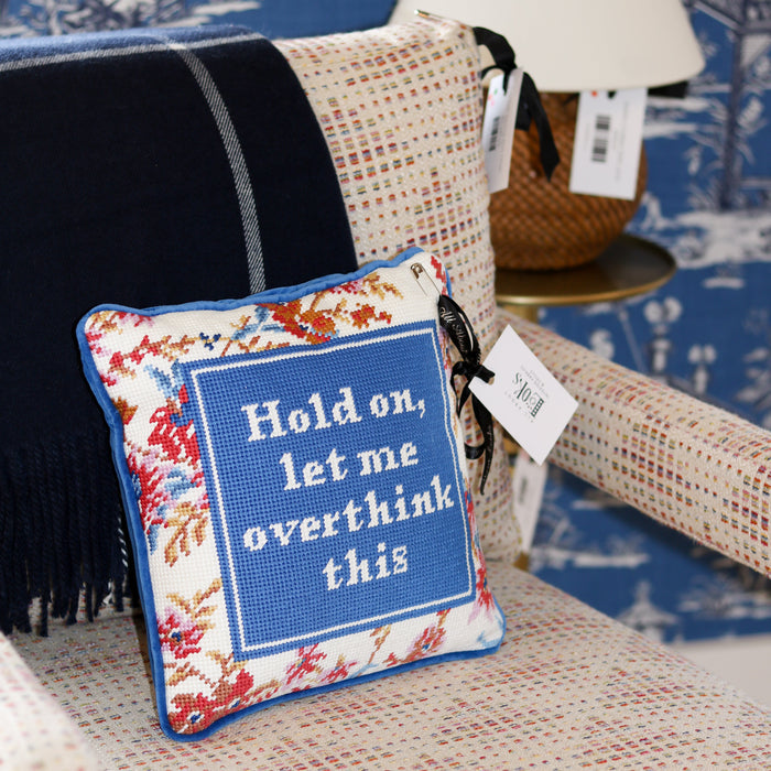 Overthink Needlepoint Pillow - 11" x 11"