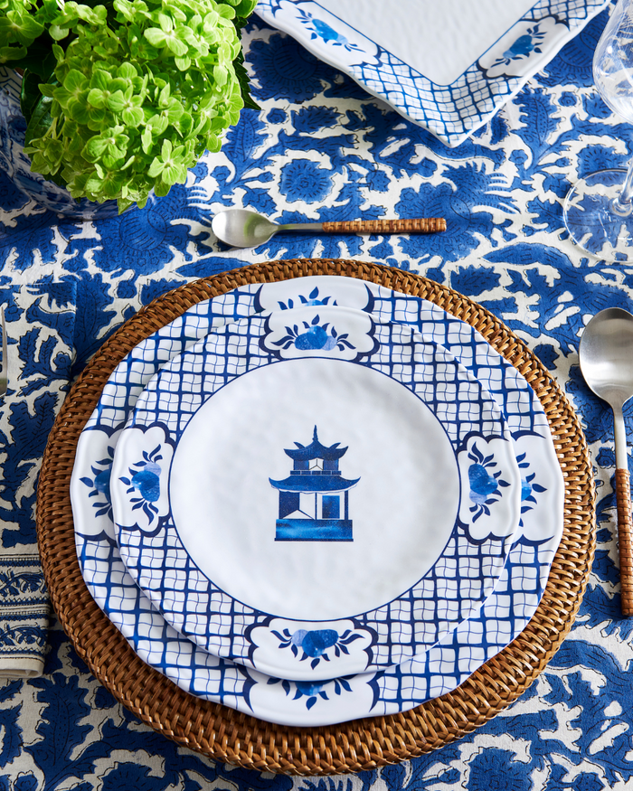 Pagoda Melamine Serving Platter and dinnerware