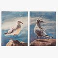 Pair of Seagulls on Canvas - coastal art