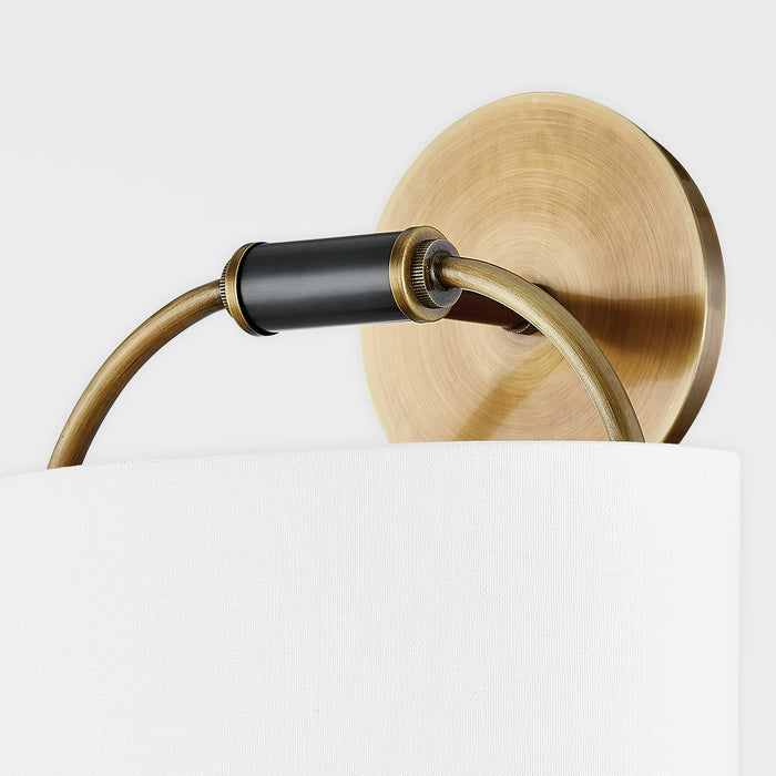 Paxton Wall Sconce with Patina Brass Wall Plate