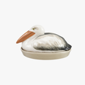 Handpainted Stoneware Pelican Butter Dish