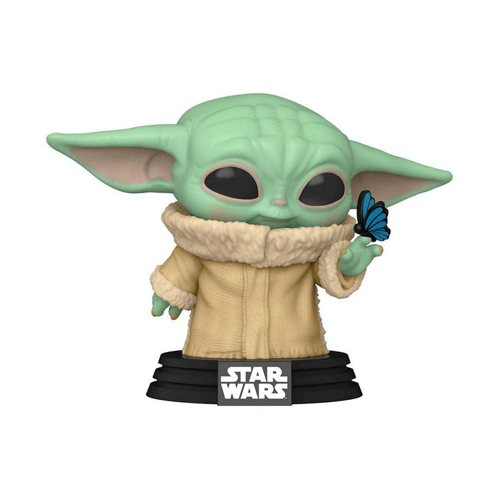 POP Funko Star Wars The Mandalorian The Child Grogu with Butterfly 468 Exclusive w/ Protector
