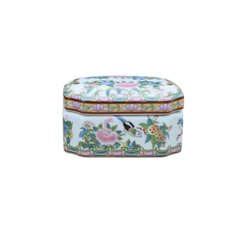 Porcelain Rose Medallion Box
