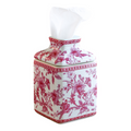 Porcelain Tissue Box - Pink & White Floral