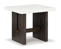 Rectangular End Table Burkhaus White/Dark Brown