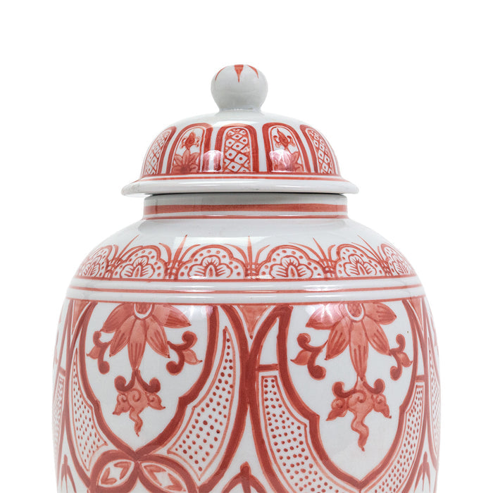 Red Cinnimon Egg Urn Jar