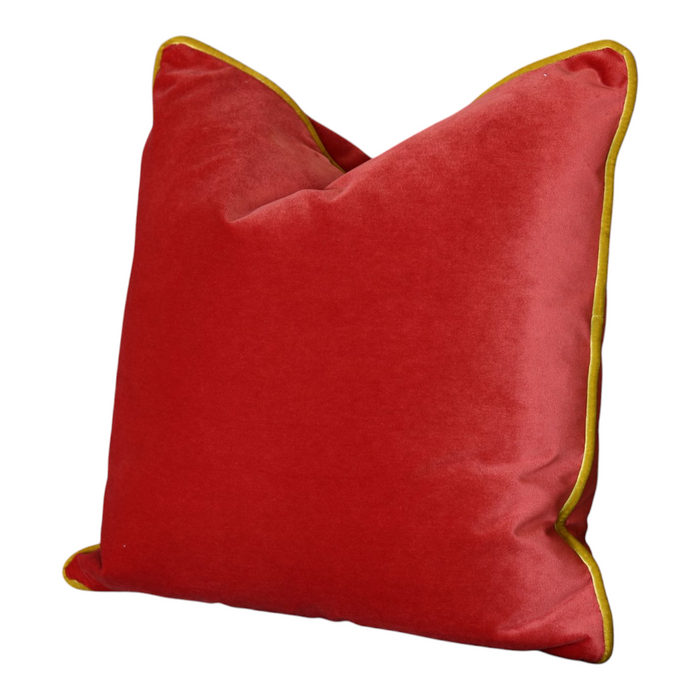 Red & Green Velvet Pillow - 22"