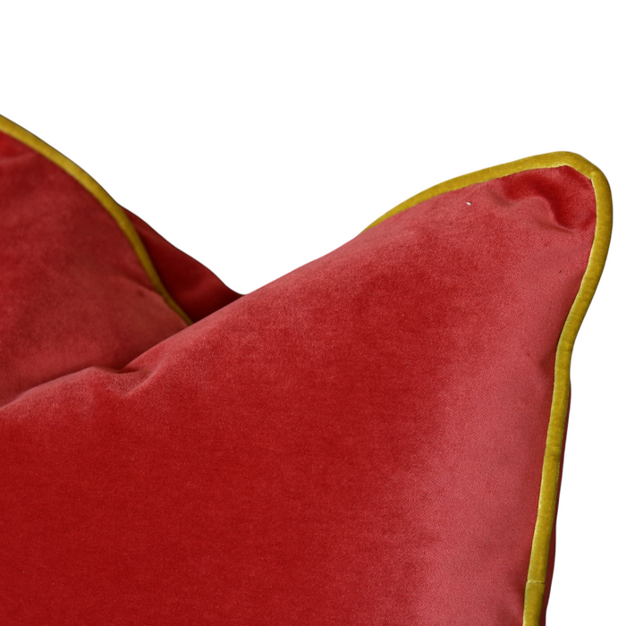 Red & Green Velvet Pillow - 22"