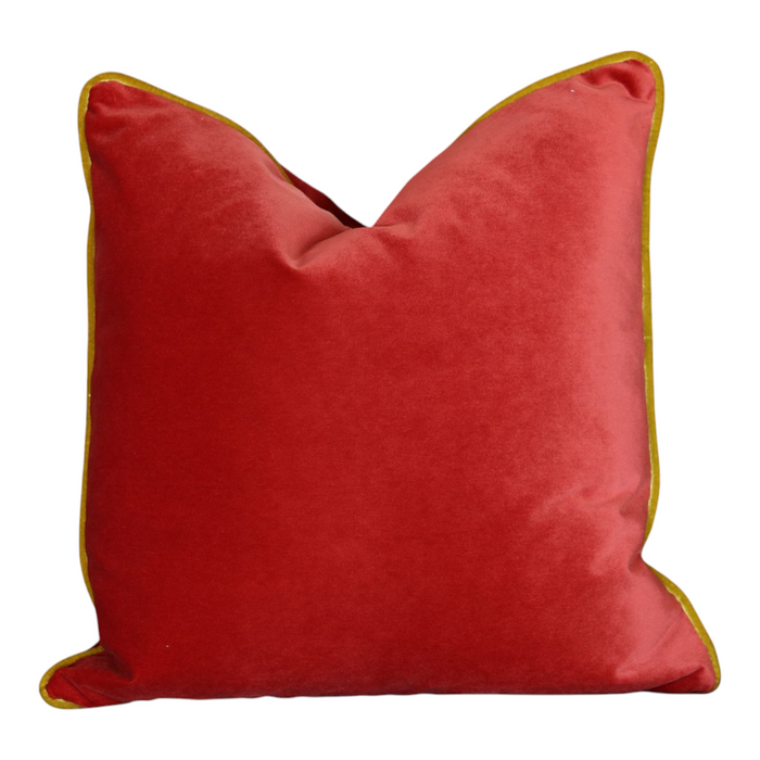 Red & Green Velvet Pillow - 22"
