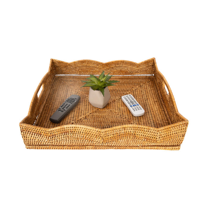 Scalloped Rattan Serving Tray From Dear Keaton
