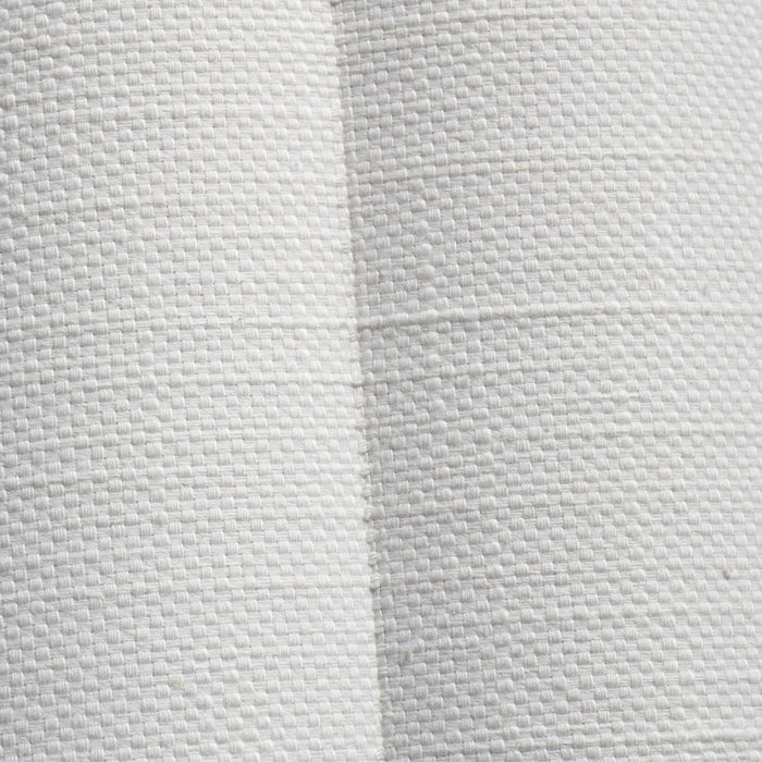 Scalloped White Wall Sconce - textured linen