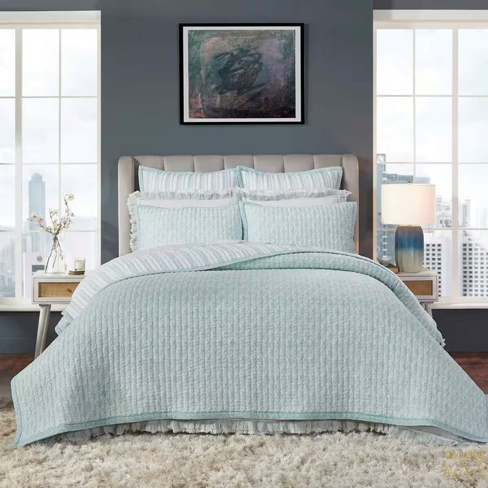 Serenity Printed Reversible Sham in Sage - Euro