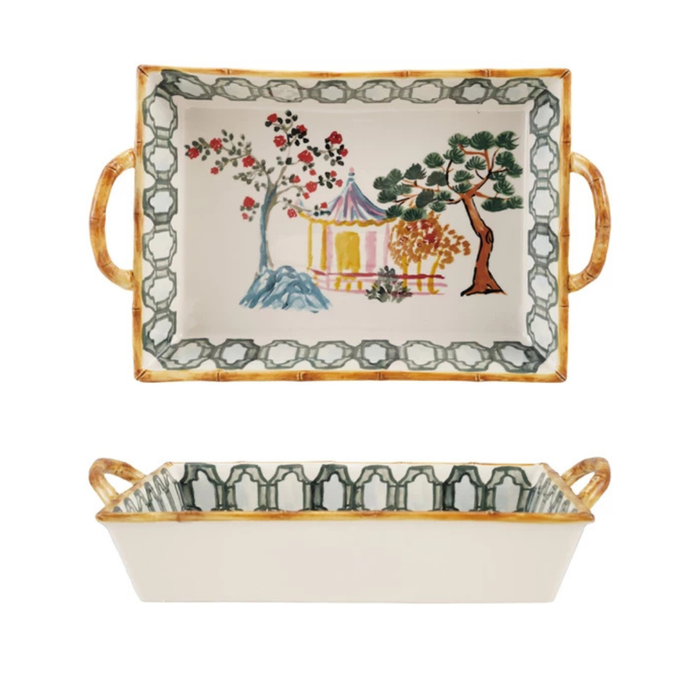 Shagri-La Stoneware Baking Dish - side view
