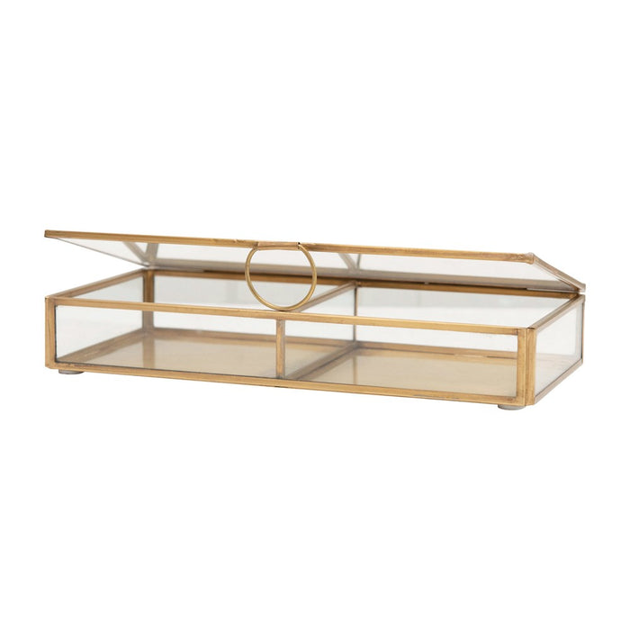 Small Brass & Glass Display Box Open View