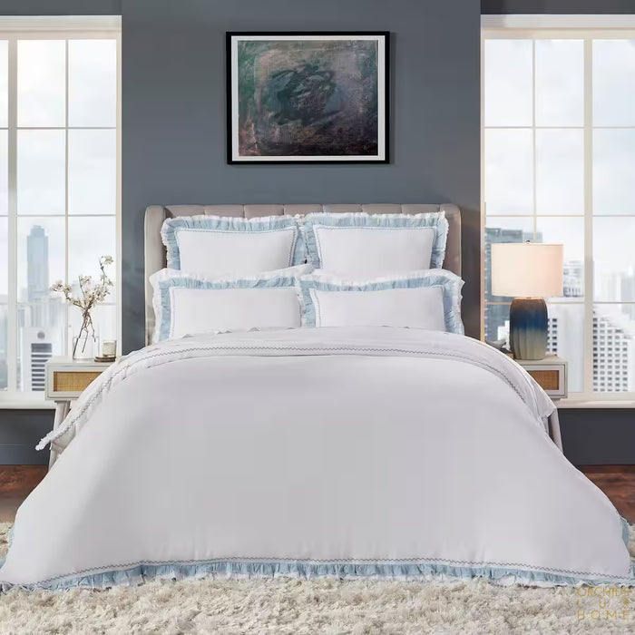 Solana European Ruffle Sham in French Blue - Euro