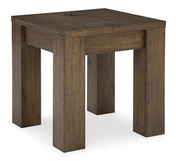 Square End Table Rosswain Warm Brown