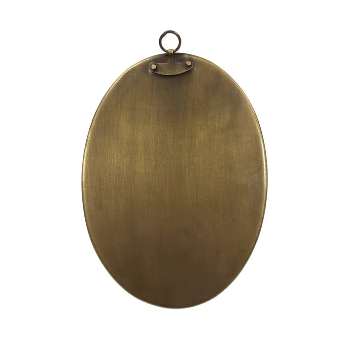 Still Life Print in Antiqued Brass Oval Frame back view