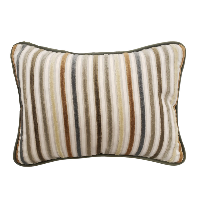 Striped Cut Velvet Pillow - 10" x 14"