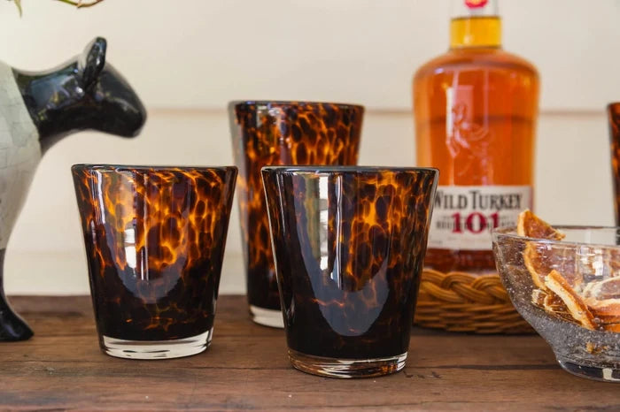 Torcello Tortoise Glasses on bar