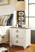 Two Drawer Night Stand Willowton Whitewash