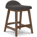 Upholstered Barstool (2/CN) Lyncott Charcoal/Brown