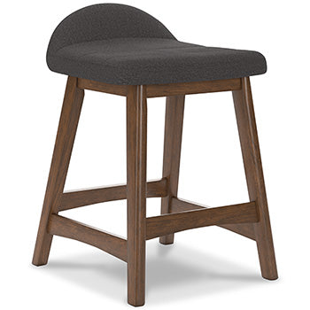 Upholstered Barstool (2/CN) Lyncott Charcoal/Brown