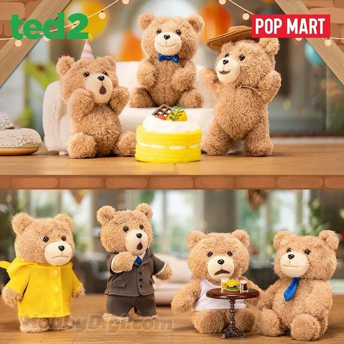 US Seller Authentic Pop Mart Ted2 Teddy Bear Action Plush Pendant Assortment Box