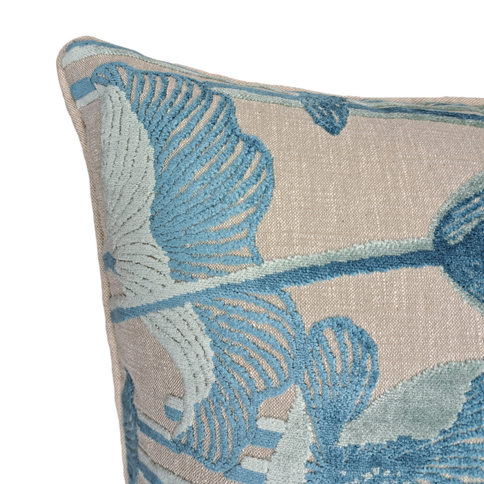 Vanity Peacock Cut Velvet Pillow - 16" x 14"