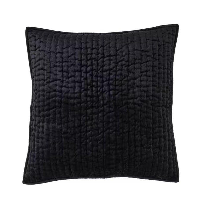 Walton Channel Velvet Sham in Black - Euro