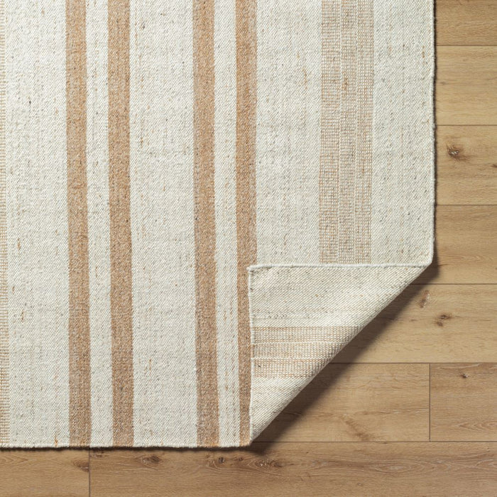 Wells Stripe Rug corner fold detail