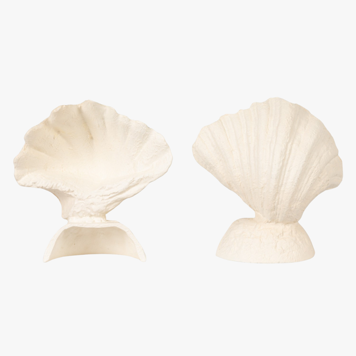 White Shell Cast Iron Bookends