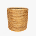 Woven Rattan Wastebasket