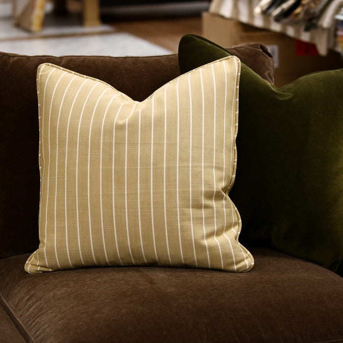 Yellow Striped Pillow - 22"